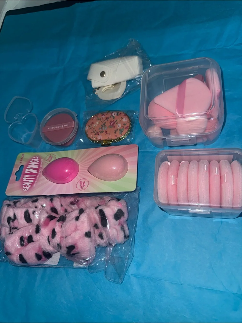 Pink Makeup Accessory Set - Beauty Sponges & Headband